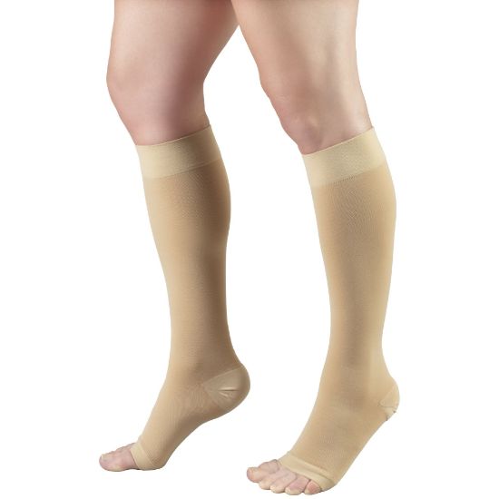 Picture of Short Length 20-30 mmHg Compression Stockings for Men and Women, Reduced Length, Open Toe