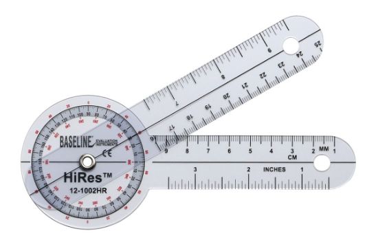Picture of Baseline HiRes 360 degree clear plastic goniometer, 6 inches