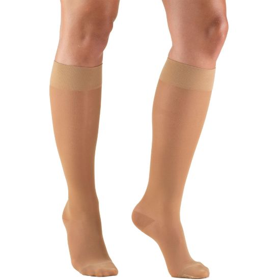 Picture of Sheer Compression Stockings, 15-20 mmHg, Women's Knee High Length, 20 Denier