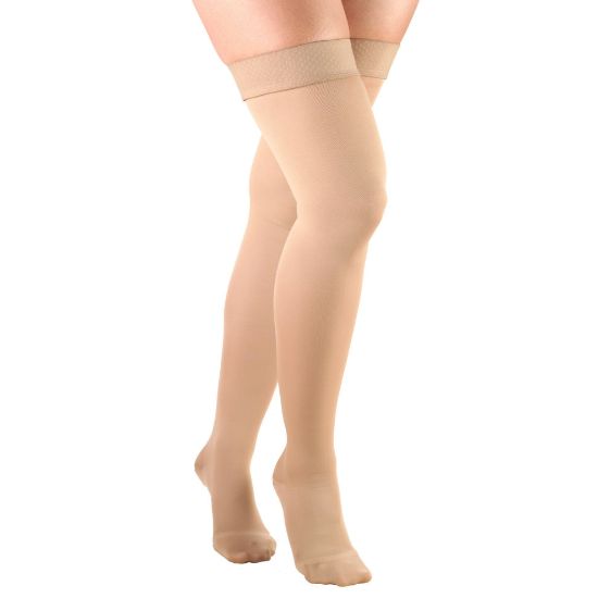 Picture of Women's Compression Stockings, 20-30 mmHg, Thigh High Length, Closed Toe, Opaque