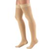 Picture of 30-40 mmHg Compression Stockings for Men and Women, Thigh High Length, Dot-Top, Closed Toe