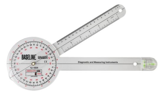 Picture of Baseline Absolute+Axis 360 degree clear plastic goniometer, 12 inches