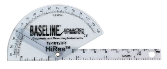 Picture of Baseline HiRes flexion/hyper-extension plastic finger goniometer, 5-1/2 inches
