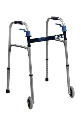 Show details for Drive Deluxe, trigger release folding walker with 5" wheels Picture of Drive Deluxe, trigger release folding walker with 5" wheels