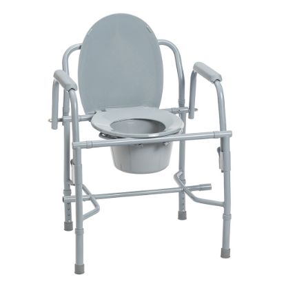 Show details for Drive Deluxe Steel Drop Arm Commode Picture of Drive Deluxe Steel Drop Arm Commode