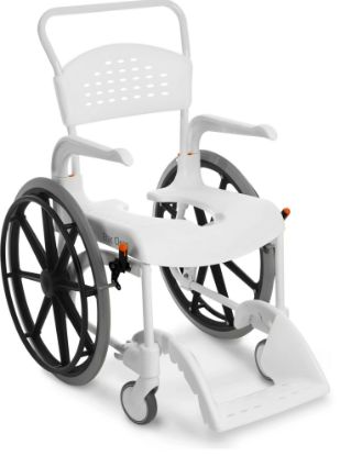 Show details for Etac Clean 24" rear wheels, self propelled, 21.75" , white Picture of Etac Clean 24" rear wheels, self propelled, 21.75" , white