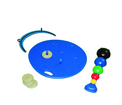 Show details for CanDo professional balance board with 2 weight holders Picture of CanDo professional balance board with 2 weight holders