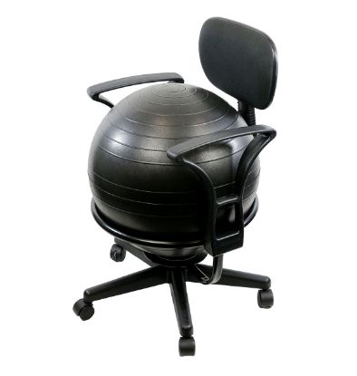 Show details for CanDo metal mobile ball stabilizer chair with arms Picture of CanDo metal mobile ball stabilizer chair with arms