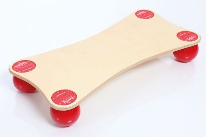 Show details for Togu Balanza Ballstep, 35" x 17" x 6", birch wood w/red balls Picture of Togu Balanza Ballstep, 35" x 17" x 6", birch wood w/red balls