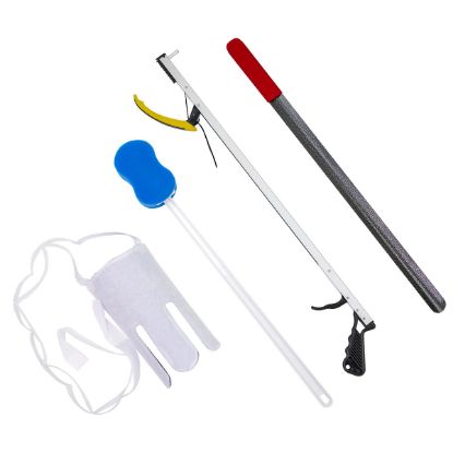 Show details for Hip Kit #2: 26" reacher, sock and stocking aid, 24" metal shoe horn, contoured sponge Picture of Hip Kit #2: 26" reacher, sock and stocking aid, 24" metal shoe horn, contoured sponge