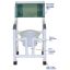 Show details for MJM Superior shower chair with twin casters, open front, and square pail Picture of MJM Superior shower chair with twin casters, open front, and square pail