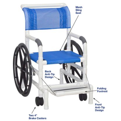 Show details for MJM multipurpose shower/transfer chair, mesh sling Picture of MJM multipurpose shower/transfer chair, mesh sling