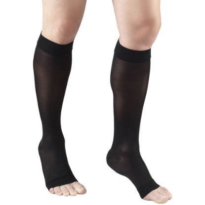 Picture of Sheer Compression Stockings, 15-20 mmHg, Women's Knee High Length, Open Toe, 20 Denier