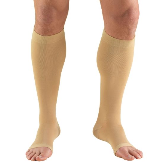 Picture of Compression Stockings for Men and Women, 20-30 mmHg, Knee High Length, Open Toe