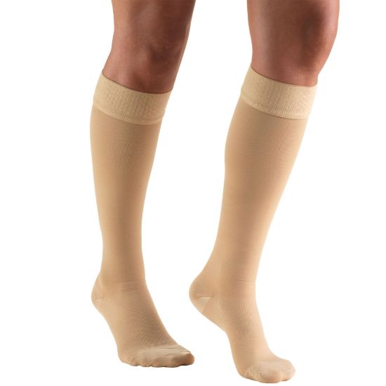Picture of 30-40 mmHg Compression Stockings for Men and Women, Knee High Length, Dot-Top, Closed Toe
