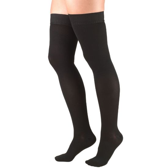 Picture of 30-40 mmHg Compression Stockings for Men and Women, Thigh High Length, Dot-Top, Closed Toe
