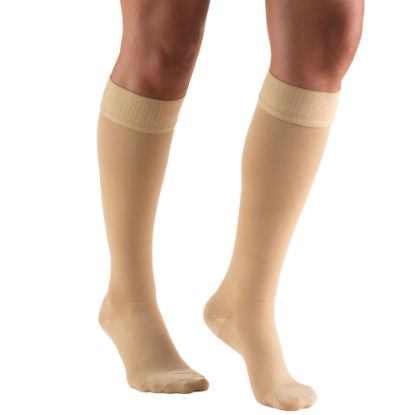 Picture of 20-30 mmHg Compression Stockings for Men and Women, Knee High Length, Dot Top, Closed Toe