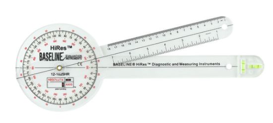 Picture of Baseline Absolute+Axis 360 degree HiRes clear plastic goniometer, 12 inches