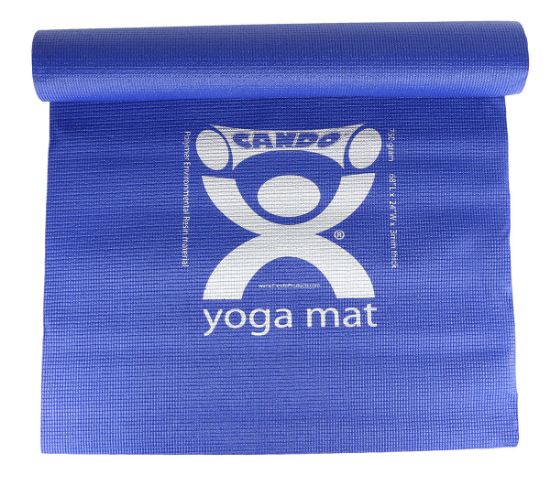 Picture of CanDo yoga mat, blue, 68" x 24" x 1/6", eco-friendly