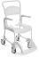 Picture of Clean Shower Commode chair, 17.25", white 4 lockable castors