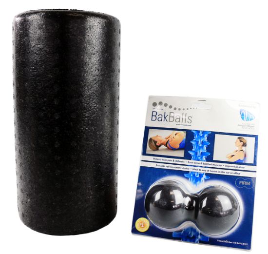Picture of Mobility Kit, Firm: Bakballs, black, firm and  12" black foam roller, boxed