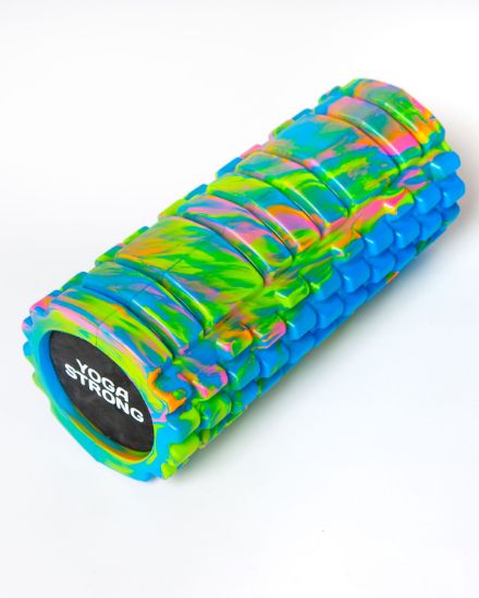 Picture of Yoga Strong, Medium Density Ridged Foam Roller, Blue Tie Dye