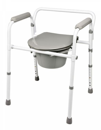Picture of Lumex Folding Steel 3-in-1 Commode, retail packaging