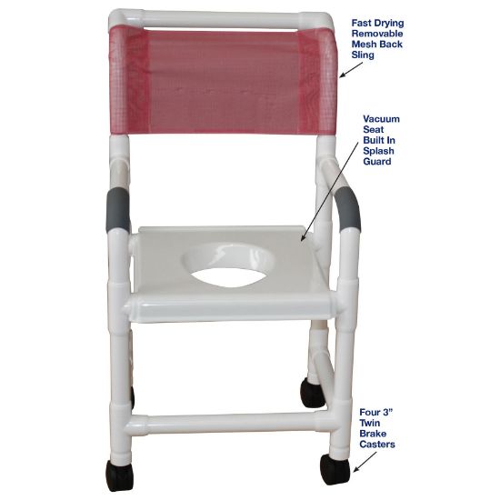 Picture of MJM Superior Standard Shower chair, vaccuum seat, full support snap on seat