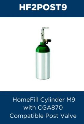 Picture of M9 Cylinder for HomeFill, with post valve
