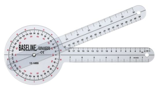 Picture of Baseline 360 degree clear plastic goniometer, 12 inches