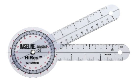 Picture of Baseline HiRes 360 degree clear plastic goniometer, 8 inches