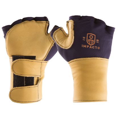 Picture of Impacto Anti-Impact Glove Wrist Support, Nylon Lycra w/Grain Leather, Fingerless