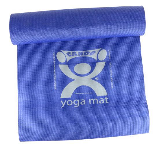 Picture of CanDo Premium yoga mat, blue, 68" x 24" x 1/4", eco-friendly