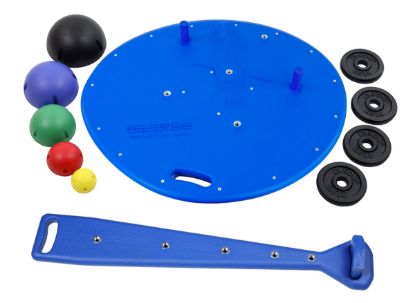 Picture of CanDo professional balance system with balls, weight rods, weights (10 lbs.) and wall rack