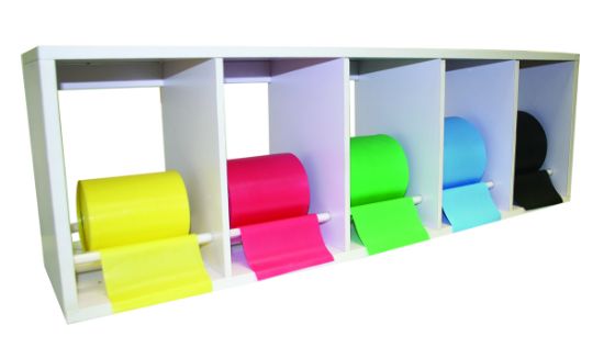 Picture of CanDo universal exercise band rack, horizontal, 5-roll