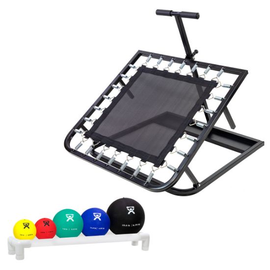 Picture of Rectangular rebounder package w/1 tier ball rack and 5 ball set (1 ea: 2,4,7,11,15 lb)
