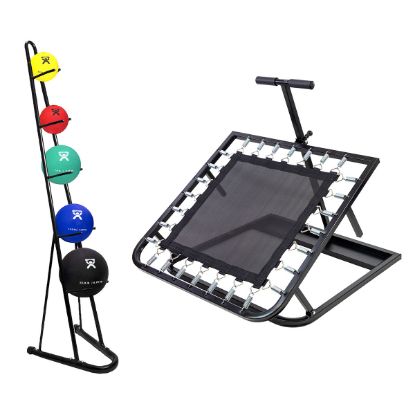Picture of Rectangular rebounder package w/vertical ball rack and 5 ball set (1 ea: 2,4,7,11,15 lb)