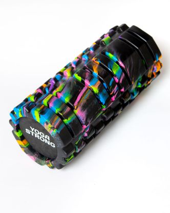 Picture of Yoga Strong, Medium Density Ridged Foam Roller, Black Tie Dye
