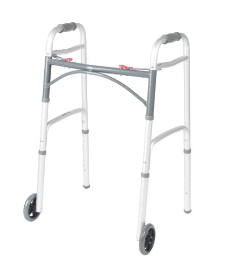 Picture of Drive Deluxe Folding Walker, Two Button with 5" Wheels, 4/cs