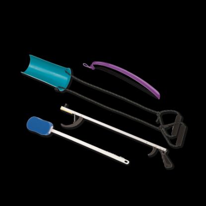 Picture of Hip and Knee Kit, includes: 26" reacher, molded sock aid, plastic shoehorn and bath sponge