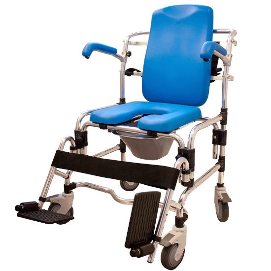 Picture of CASPIAN Professional Mobile Shower/Commode Chair-Padded 600lb Capacity