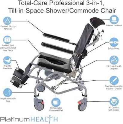 Picture of Total Care Professional Tilt-in-Space Shower/Commode Chair